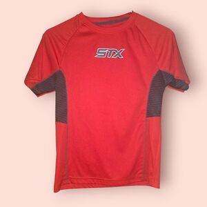 ^ STX Red Athletic Shirt with Black Details